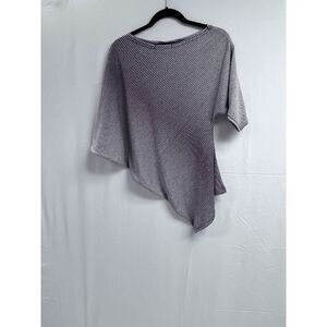 Swordfish Womens Tunic Asymmetrical Summer Top Brown Gray Stripe